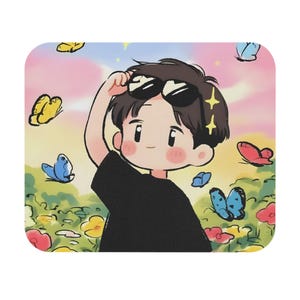 Süßer Junge Maus Pad | Anime Maus Pad | Super süßes kleines Pad | Trendy Kissen | 23x21cm | Schreibtischunterlage | Niedliches Mousepad