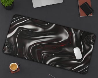 Dark Fluid Wave Mousepad | Vaporwave Aesthetic Desk Mat | Y2K Gaming Pad | Retro Futuristic Workspace Decor