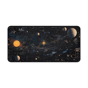 de bureau sur l'espace | tapis de souris d'univers | Tapis de bureau gaming Galaxy | Tapis de souris en néoprène | Accessoire de bureau | Cadeau cosmique image 7
