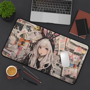 Anime Girl Desk Mat | Ahegao Mousepad | Waifu Desk Pad | PC Gaming Desk Mat | Non-Slip | Durable | Large Mouse Mat | Gamer Gift image 2