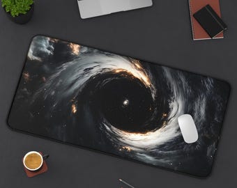 Blackhole Mousepad | Universe Stars Outer Space Desk Mat | Galaxy Gaming Pad | Cosmic Aesthetic Space Decor