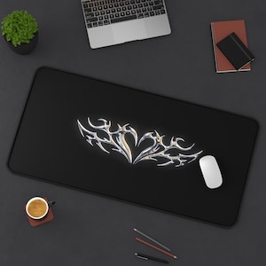 Japanse futuristische hart-muismat | Uniek bureauaccessoire | Glad oppervlak | Antislipbasis | Gamingmuismat | Stijlvol cadeau voor animefans