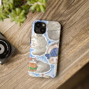 Cute Cat iPhone Case | Kawaii Kitten Phone Cover | Adorable Animal Case | Protective Glossy | Wireless Ready | Gift for Cat Lovers