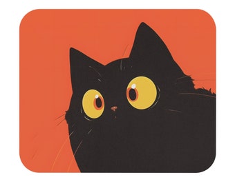 Tappetino per mouse a forma di gatto carino / Tappetino per mouse a forma di gatto / Gatto anime carino / Tappetino alla moda / 9" x 8" / Tappetino da scrivania per ufficio / Tappetino per mouse kawaii