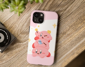 Cute Kirby iPhone Case | Kawaii Gaming Cover | Adorable Character Phone Case |Strong Protection|Glossy Finish | Wireless Charge | Gamer Gift