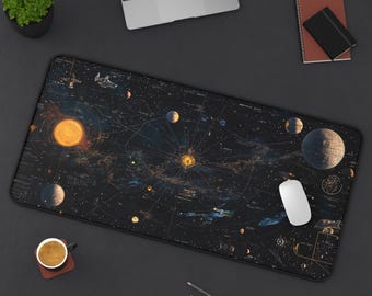 Weltraum Schreibtischmatte | Universum Maus Pad | Galaxie Gaming Schreibtischmatte | Neopren Mousepad | Schreibtisch Zubehör | Kosmisches Geschenk