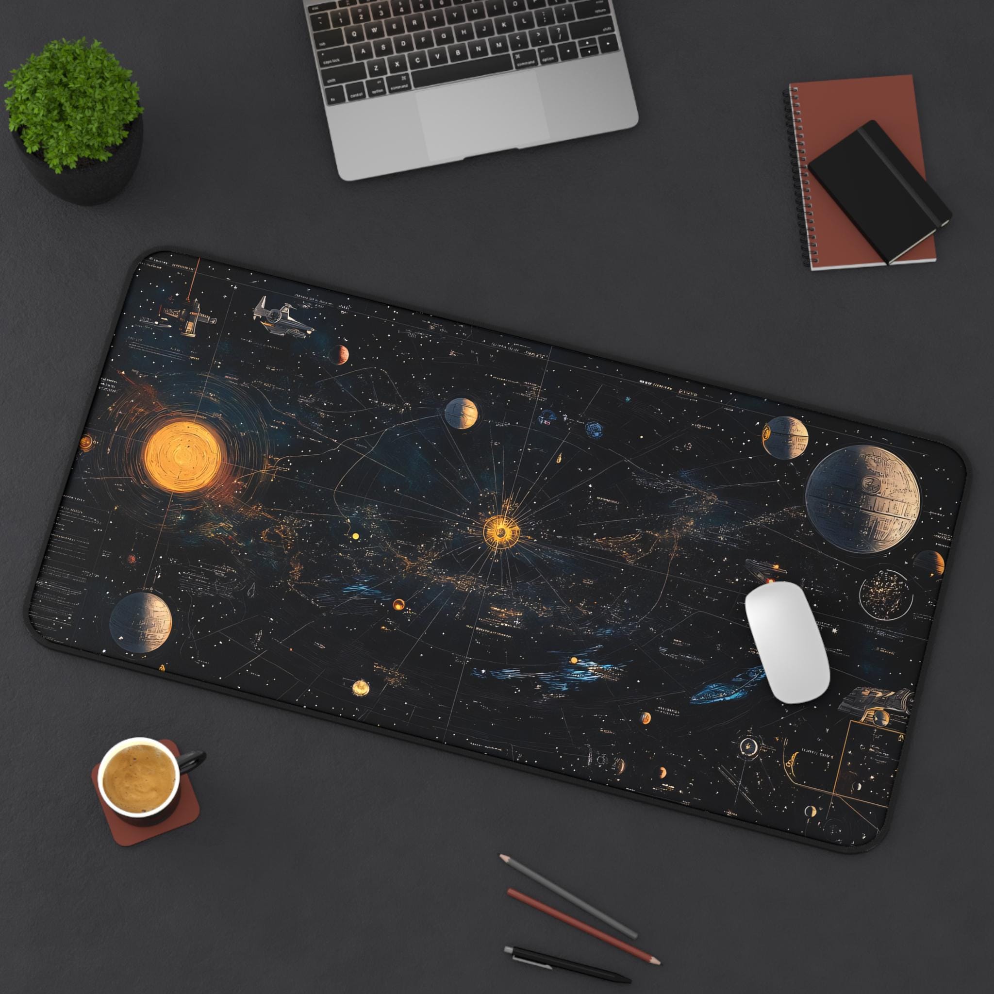 Outer Space Deskmat | Universe Mouse Pad | Galaxy Gaming Desk Mat ...