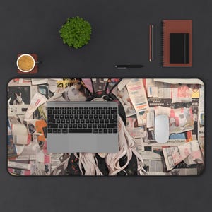 Anime Girl Desk Mat | Ahegao Mousepad | Waifu Desk Pad | PC Gaming Desk Mat | Non-Slip | Durable | Large Mouse Mat | Gamer Gift image 4