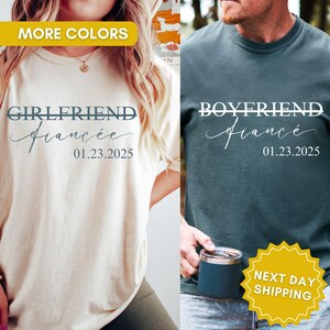 Custom Engagement Couples Shirts, Fiance and Fiancee Matching Shirts, Just Engaged Gift, Future Mr and Mrs Shirt, Customized Engagement Tee