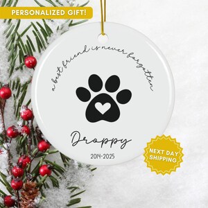 Personalized Pet Memorial Ornament, Custom Dog Ornament, Pet Loss Keepsake, Dog Sympathy Gift, Christmas Ornament For Pet Remembrance