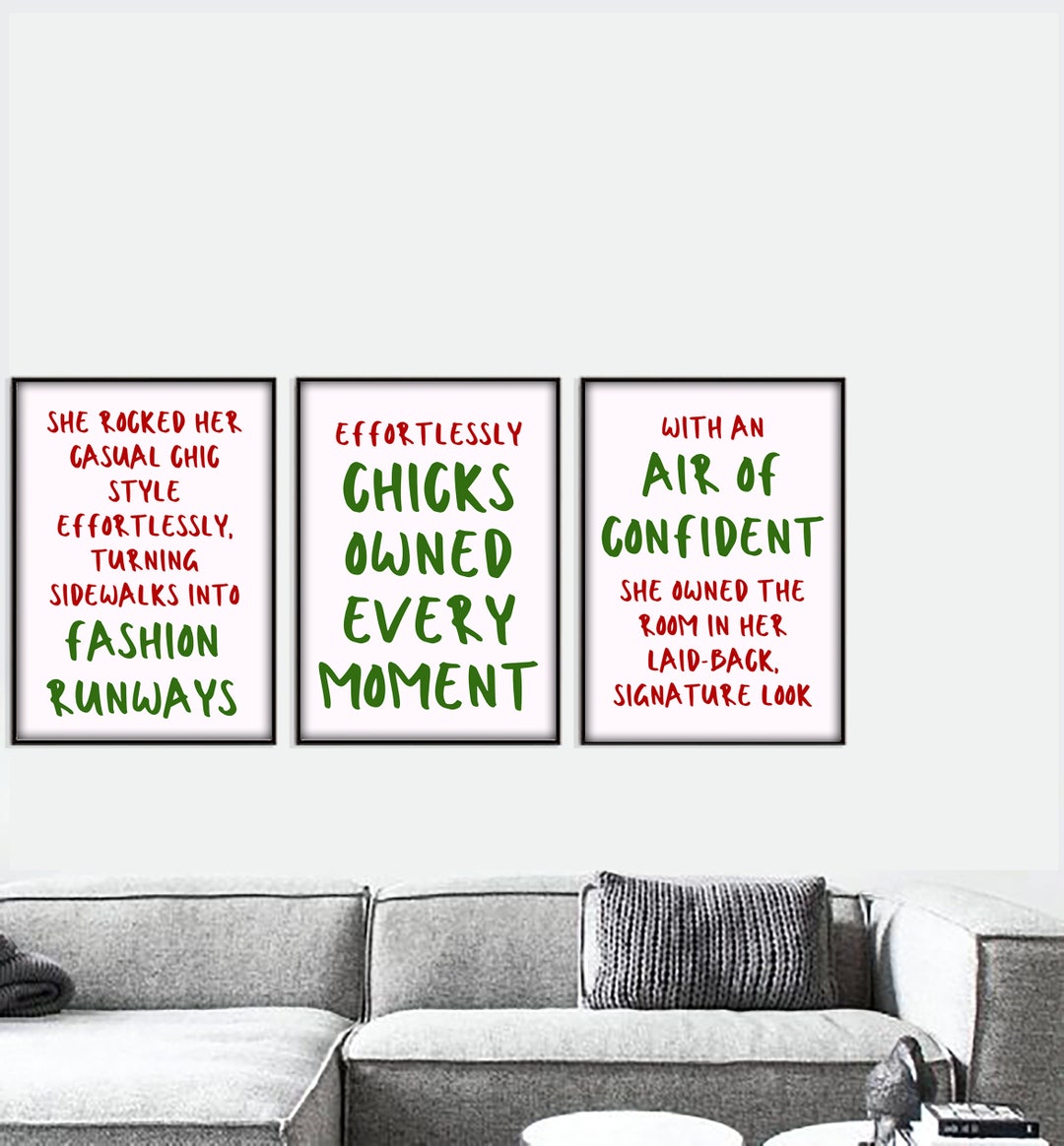 That Girl Quotes Wall Art Set of 3, Modern Prints, Home Decor Wall Art