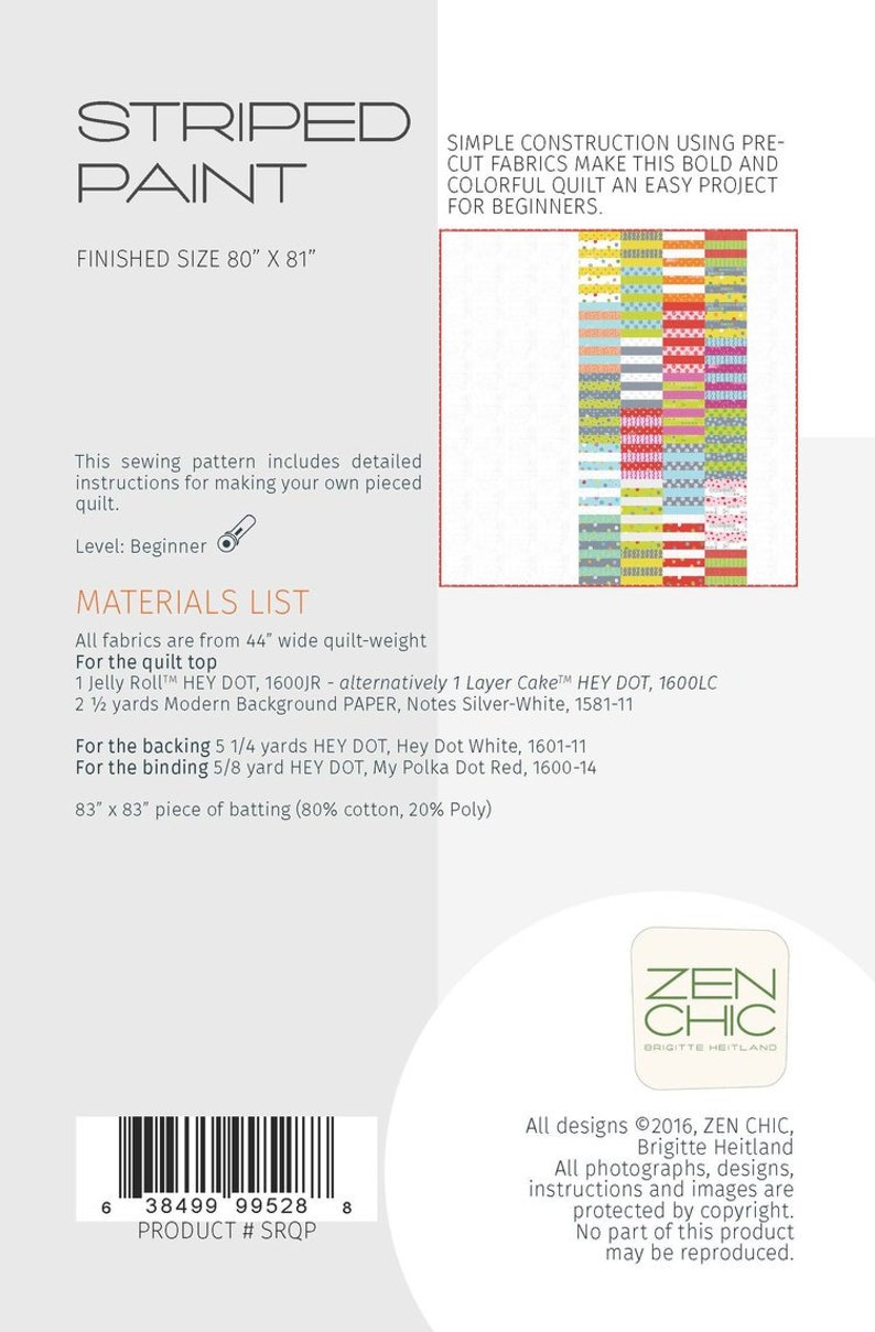 Striped Paint instructions for a quilt by Zen Chic image 2