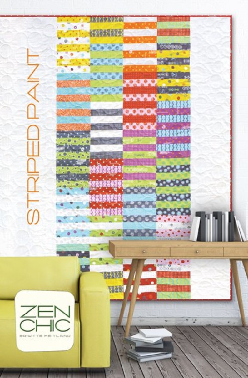 Striped Paint instructions for a quilt by Zen Chic image 1