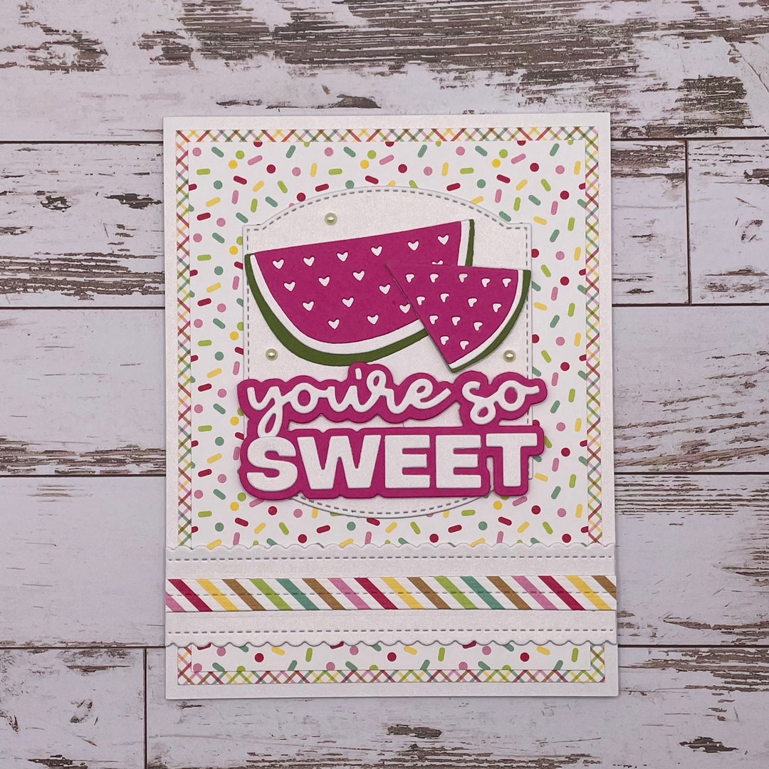 Youre so Sweet Watermelon Card, Watermelon Handmade Card, Blank ...