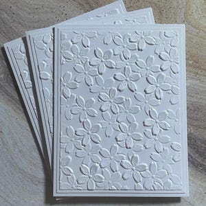 Jeu de cartes en relief 3D floral,Cartes faites main,Papeterie blanche,Recto de carte en relief,Cartes de correspondance en relief,Cartes de correspondance florales en relief,Cartes en relief