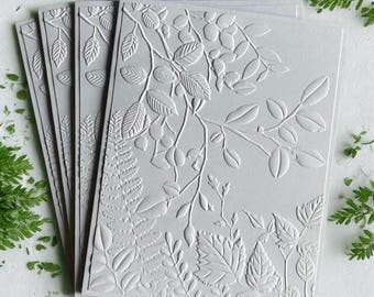 Embossed Floral Greeting Card Set: Handmade Blank Cards