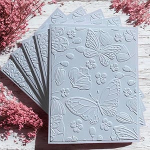 Embossed Butterfly Greeting Card Set: Handmade Blank Cards