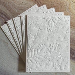Jeu de cartes de voeux, Cartes vierges, Cartes de voeux blanches, Cartes de voeux en relief, Jeu de feuillage, Jeu de cartes en relief Feuilles, Carte en relief