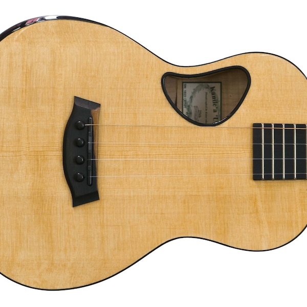 Kanile'a Custom Tenor Ukulele Bearclaw Sitka Spruce and Black Curly Maple "Moon Phase"