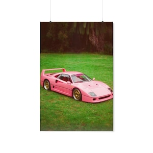 Pink Ferrari F40 Car Poster