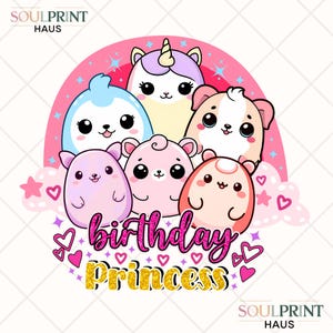 Squishmallow Girl Birthday Png, Squishmallow Birthday Girl, Cute Squishy Birthday Png, Squishmallow Pngs, Birthday Party Favors, Png Designs