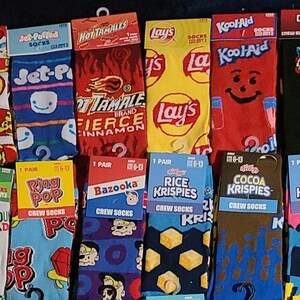 Fun Novelty Food Soft Drink Crew Socks For Teens - Multicolored Cotton Mid-Calf Socks