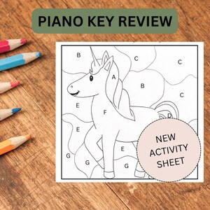 Piano Note Name Colouring Sheet