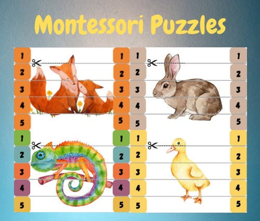 Number Sequence Puzzles Printable. Montessori Preschool Activity. 20 ...
