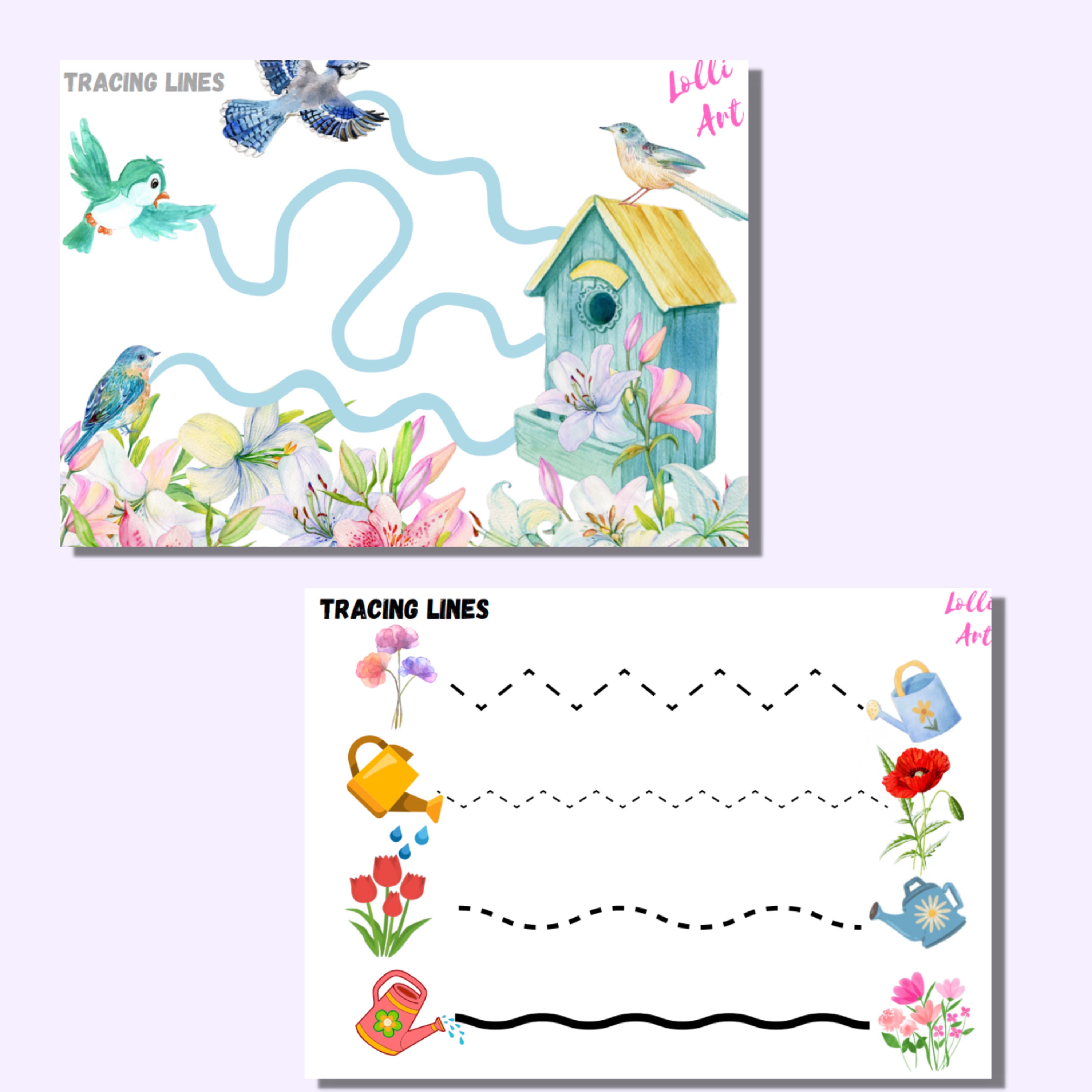 Trace the Lines Preschool Worksheets, Line Tracing, Fine Motor Skills ...