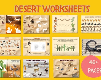 Actividades del desierto para niños pequeños Hojas de trabajo del desierto para niños Jardín de infantes Hábitat natural Juguetes educativos Páginas preescolares Montessori Educación en el hogar