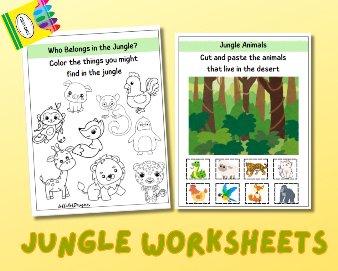 Collectible Jungle Worksheets for Kids Jungle Animals Activities Jungle