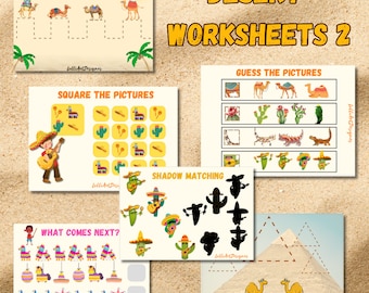 Desert Worksheet 2 Printable Activity pages for Toddlers Homeschool Education pages PREK Kindergarten Pre-School Desert Animals