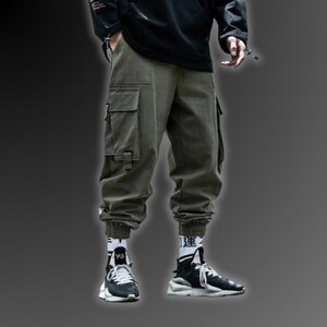 Techwear Cargo Pants, Cyberpunk Aesthetic, Cargo Pants, Multiple Pockets, Tactical Design, Casual Sweatpants, Y2K Pants, Harem Pants image 6