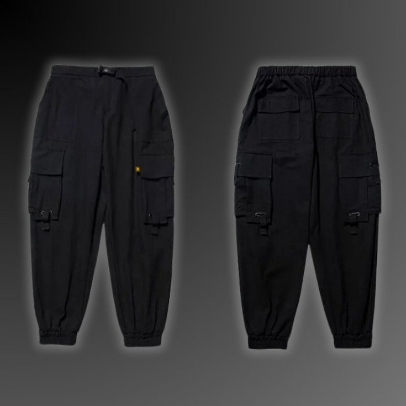 Pantalon cargo Techwear, esthétique Cyberpunk, pantalon cargo, poches multiples, conception tactique, pantalons de survêtement décontractés, pantalons Y2K, pantalons Harem image 7