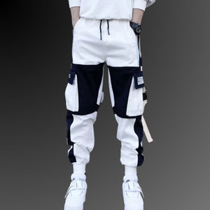 Weiße Cargohose, Techwear Hose, Mehrere Taschen, Hip Hop Mode, Cyberpunk Hose, Lässige Jogginghose, Y2K Hose, Harajuku Bild 2
