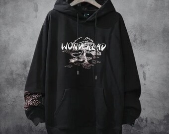 Y2K Japanse print hoodie, harajuku stijl, hiphop, Japanse streetwear hoodies, Sakura hoodie, goth kleding