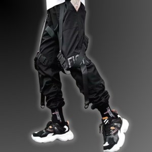 Techwear Jogger, Cargo Pants, Japanese Streetwear, Multiple Pockets, Y2K Pants, Hip Hop Black Cyberpunk Pants