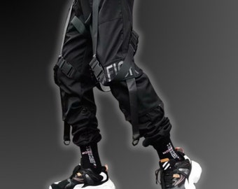 Techwear Jogger, Pantalon Cargo, Streetwear japonais, Poches multiples, Pantalon Y2K, Pantalon Hip Hop Black Cyberpunk
