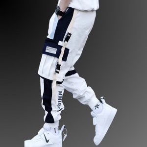 White Cargo Pants, Techwear Pants, Multiple Pockets, Hip Hop Fashion, Cyberpunk Trousers, Casual Sweatpants, Y2K Pants, Harajuku image 4