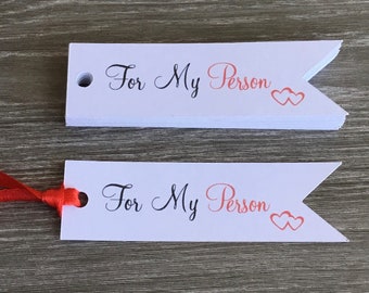 Non Binary For My Person Gift Tags with Ribbon, Valentines, Birthdays, Wedding,Anniversary,For boyfriend,For girlfriend, Enbyfriend, Partner