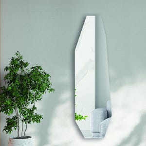 Frameless Straight Lines Shaped Full Body Mirror | Unframed Attractive with Aesthetic Design | Large No Frame Modern Non-Classical Mirror