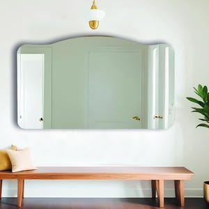 Frameless Wavy Mirror: Unframed Modern Rectangular Console Top Mirror No Frame
