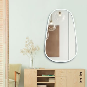 Pill Shaped Wood Wall Mirror: Modern Entryway Decor