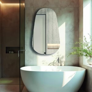 Frameless Pill-Shaped Wall Mirror: Modern Minimalist Decor
