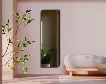 Frameless Rectangular Wall Mirror, Unframed Modern Bathroom Mirror, Large Contemporary Wall Mounted Custom Mirror