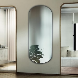 Frameless Oval Wall Mirror, Modern Bathroom Vanity Decor