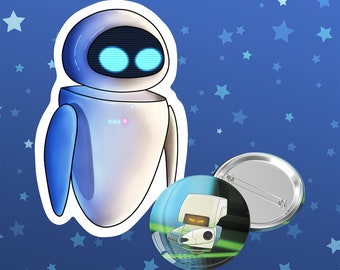 Eve and M.O Sticker and Badge set