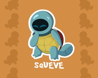 Squeve Sticker: Squirtle x Wall-E Mashup - Waterproof Vinyl Decal