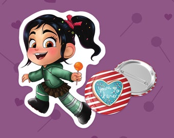 Vanellope Sticker & Badge set