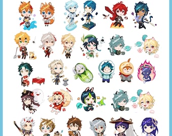 Genshin Impact 6-7 cm epoxy glitter keychain charms